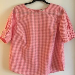 Crown & Ivy Pink Gingham Top